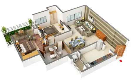 tata capitol heights 2bhk floor plan